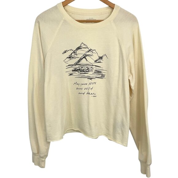 Anthropologie Tops - Anthropologie Morgan Harper Nichols Run Free Top Cropped Graphic Size Medium M